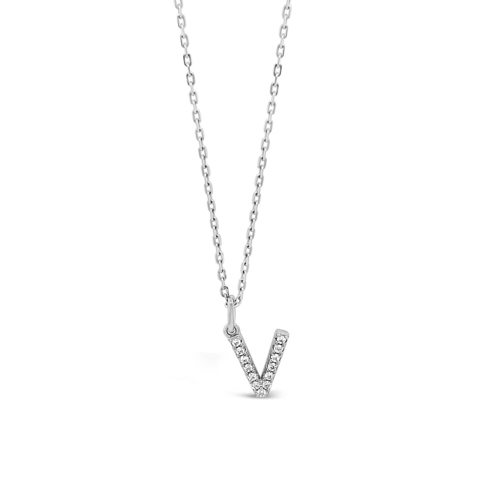 V initial necklace