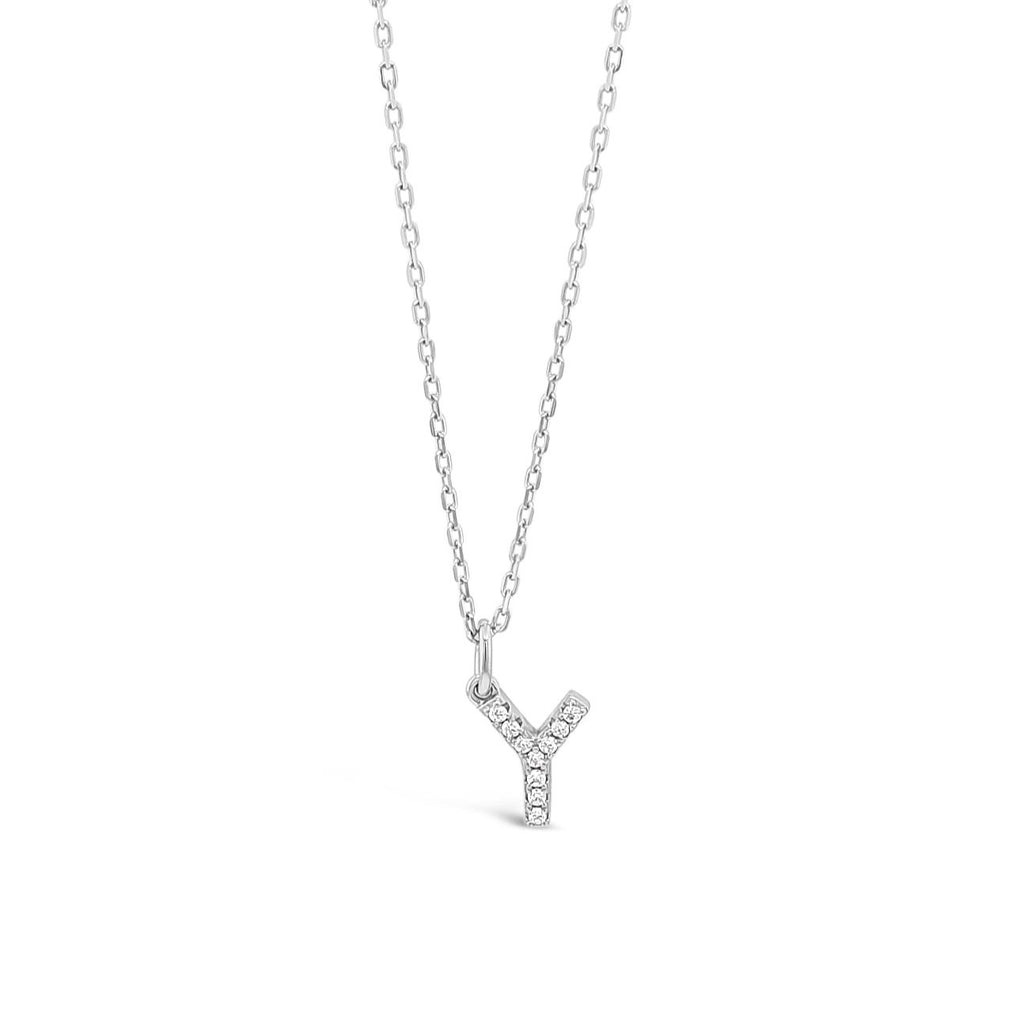 Y initial silver pendant