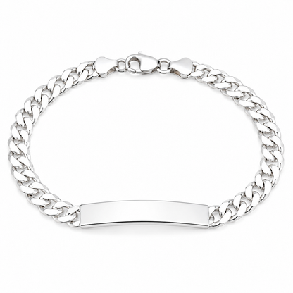 Sterling Silver Curb Chain ID Bracelet 5mmfor men in ireland