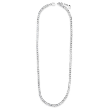 Glamour Collection Classic Tennis Sterling Silver Necklace