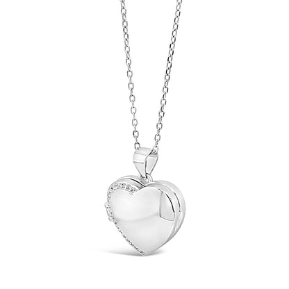 Heart-Shaped Sterling Silver Locket Holding Two Photos Eva Victoria