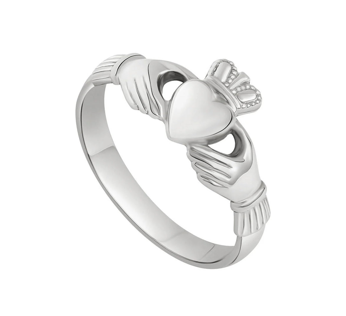 Sterling Silver Ladies Claddagh Ring plain no stone - irish jewellery in ireland