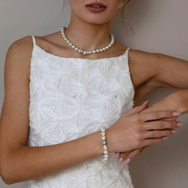 Absolute Jewellery Classic Pearl & Crystal Bracelet