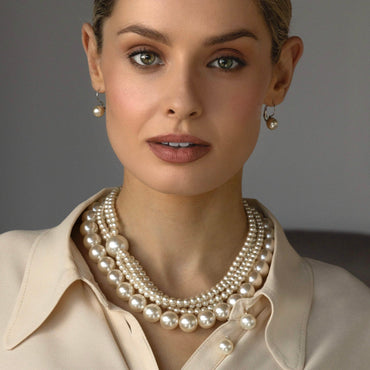 Absolute Jewellery Aurora Multi-Layer Pearl Statement Necklace