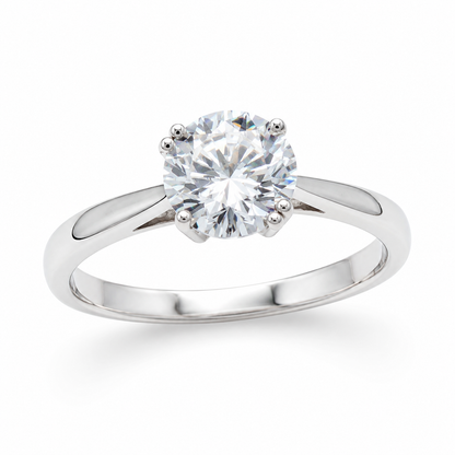 Silver stone set ring 2ct promise ring for women