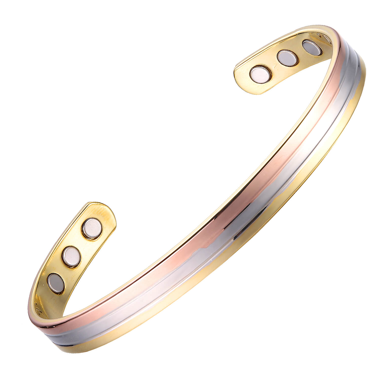Slánú Neart 3 Tone Copper Magnetic Bangle for Women