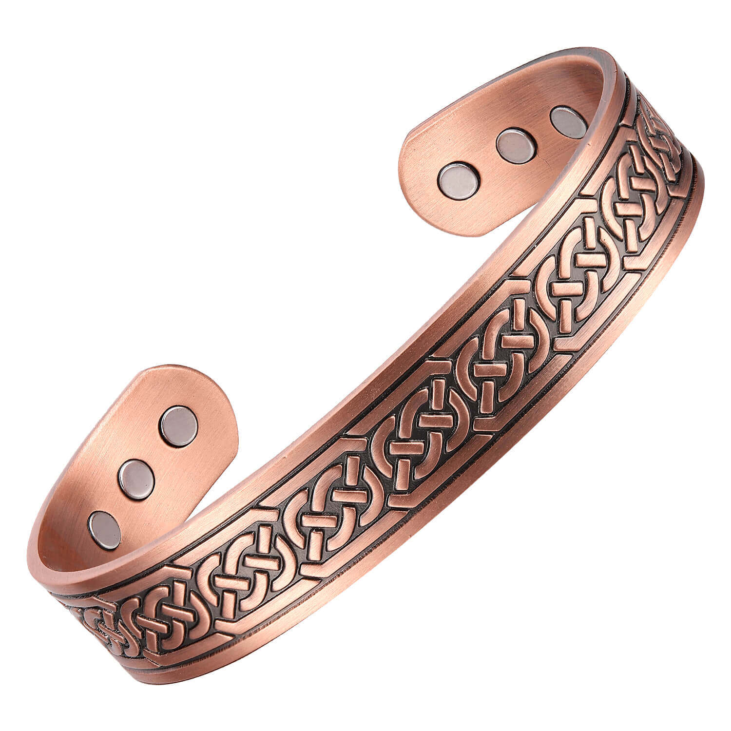 Copper bracelet with Celtic knot design & magents Eva Victoria