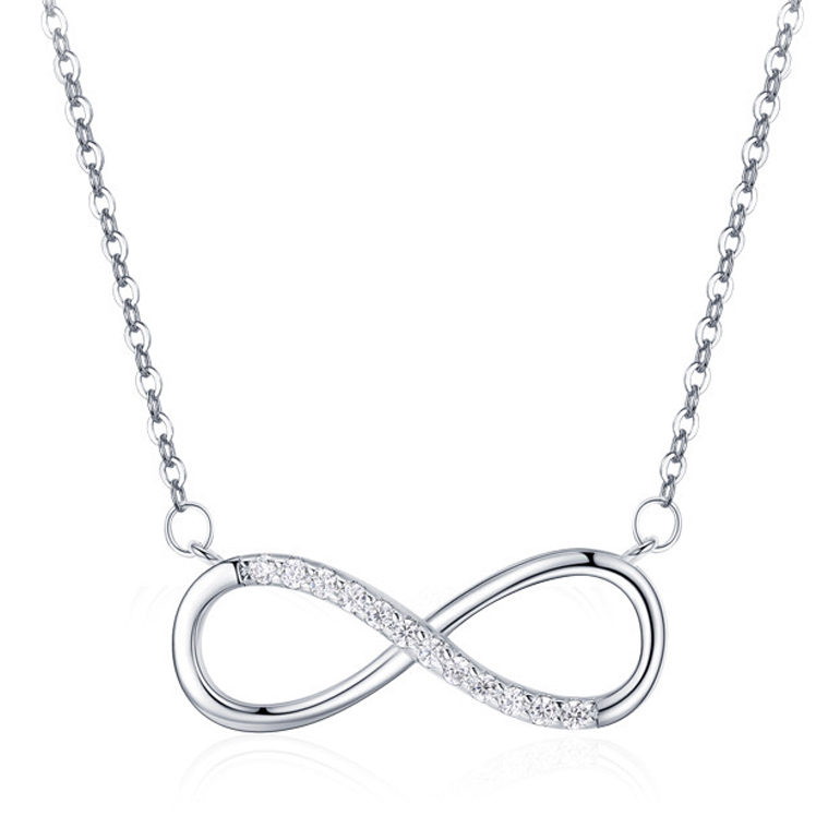 Sterling Silver CZ Infinity Necklace for girls in ireland
