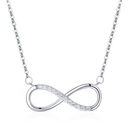 Sterling Silver CZ Infinity Necklace for girls in ireland