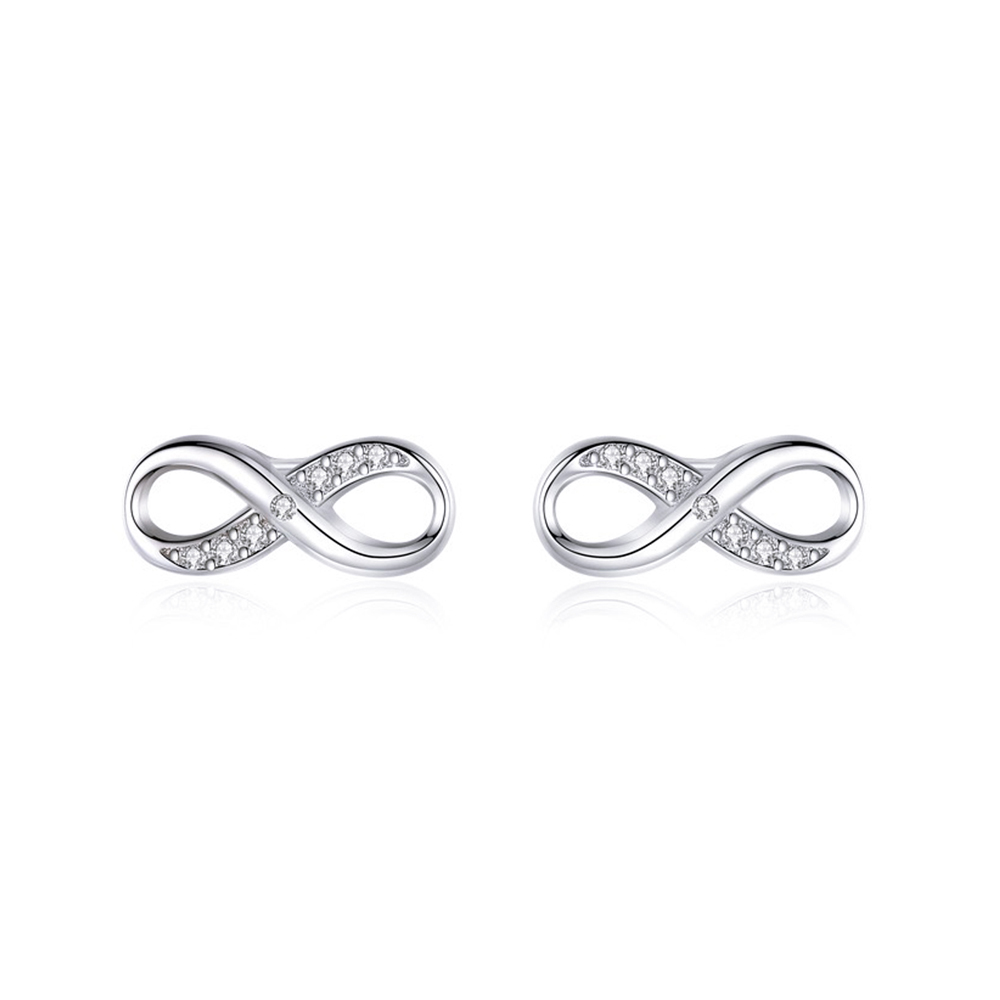 Sterling Silver CZ Infinity Stud Earrings for women in ireland