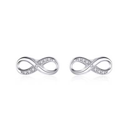 Sterling Silver CZ Infinity Stud Earrings for women in ireland