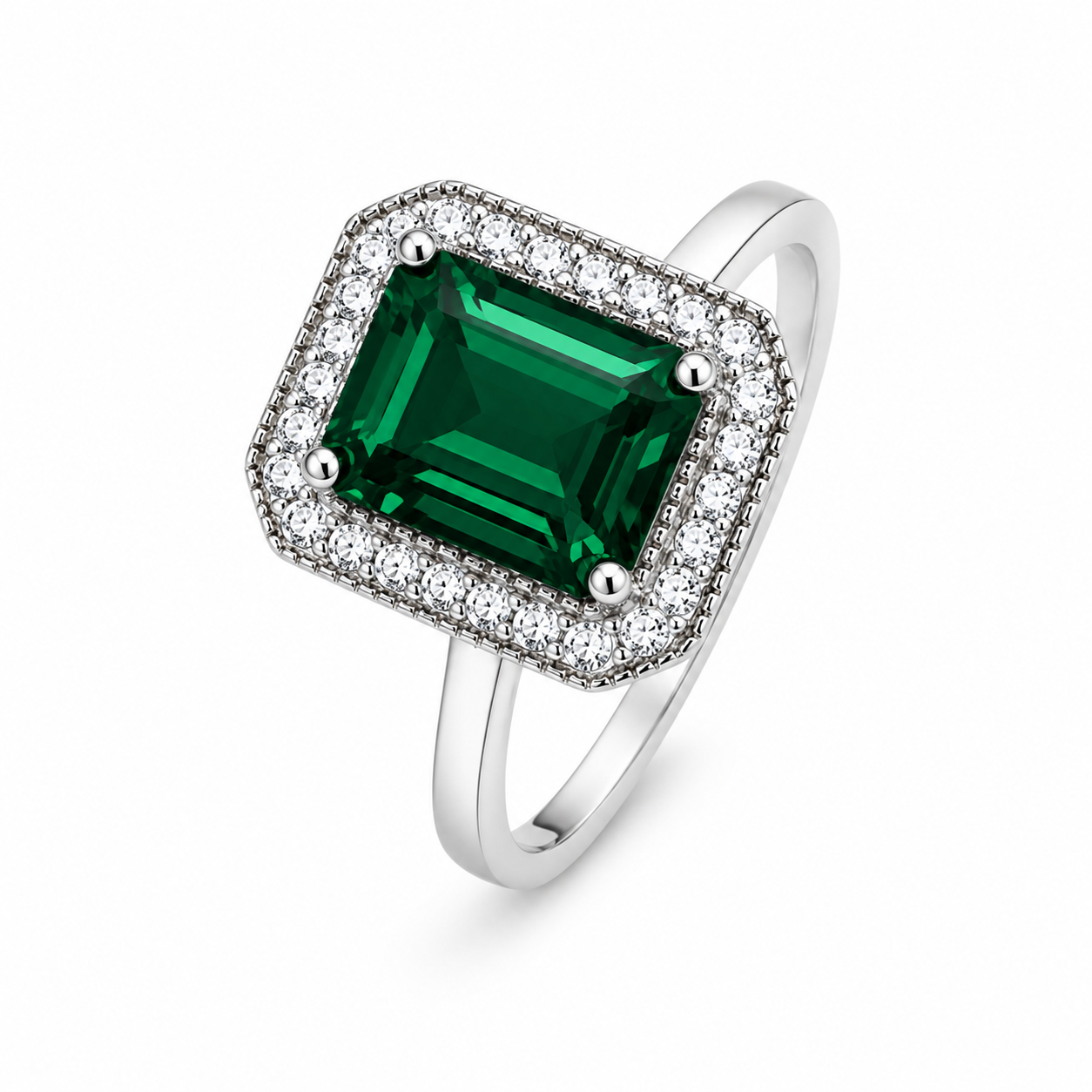 Sterling Silver Emerald Antique Ring made in Ireland