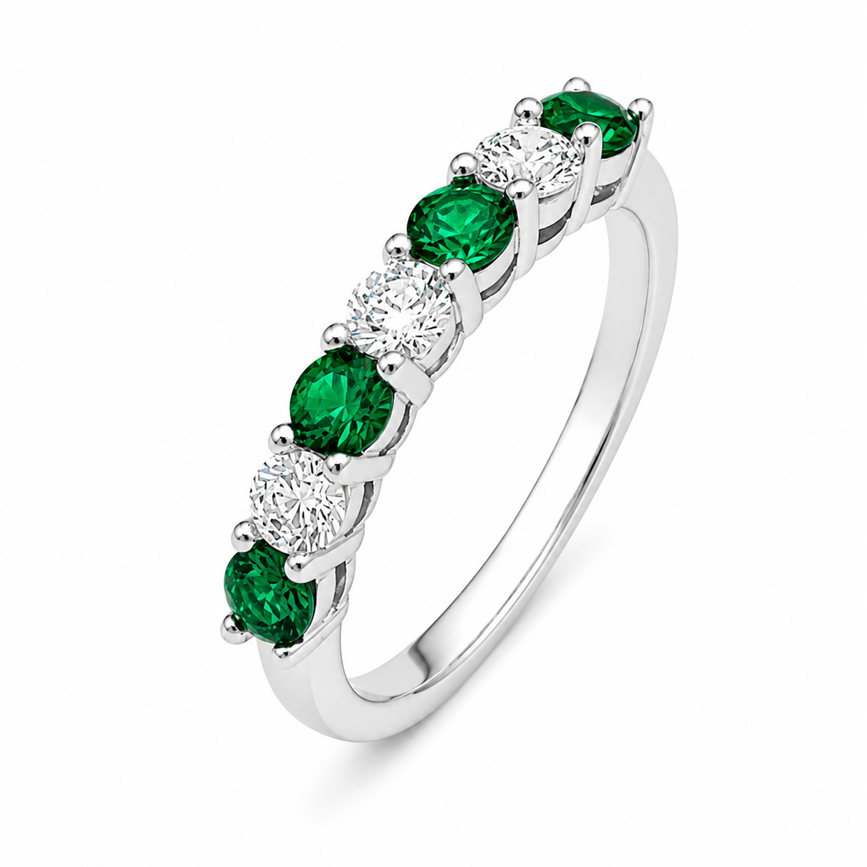 Sterling Silver Emerald Eternity Ring n ireland