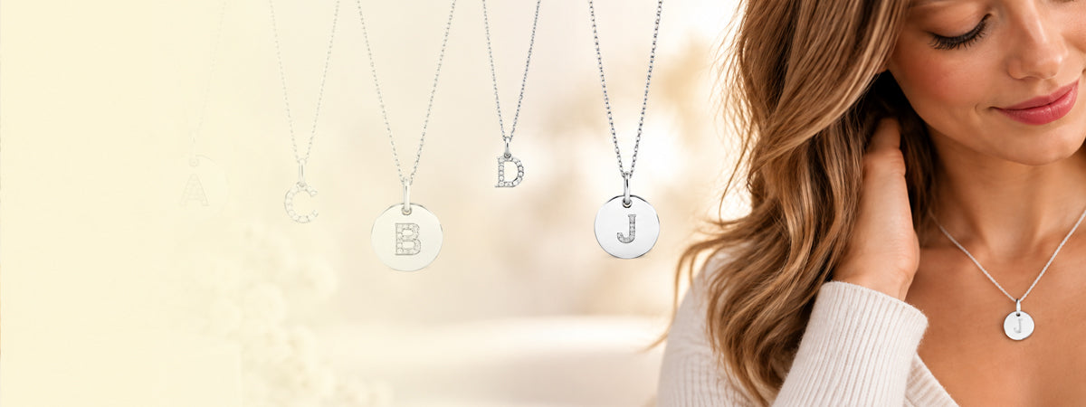 Sterling silver initial necklaces in Ireland from Eva Victoria