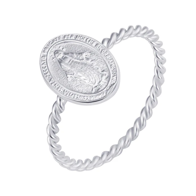 Sterling Silver Miraculous Medal Ring
