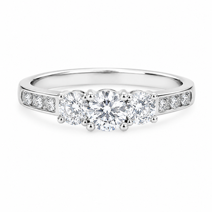 Sterling Silver Three-Stone Cubic Zirconia Ring for women in ireland