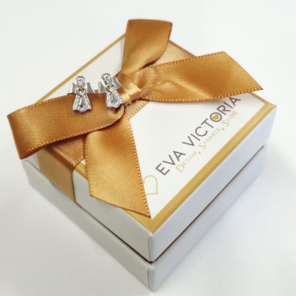 Sterling Silver Angel Stud Earrings for Children Gift Box