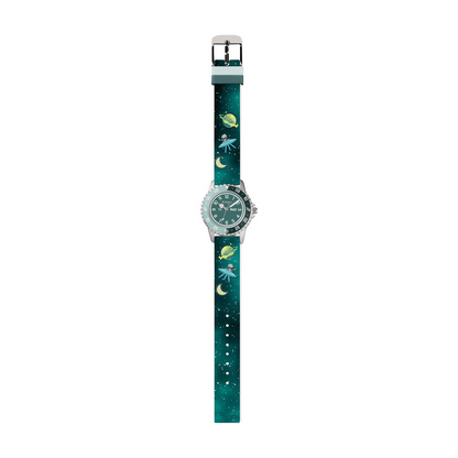 Tikkers Space Green Silicone Strap Time Teaching Watch