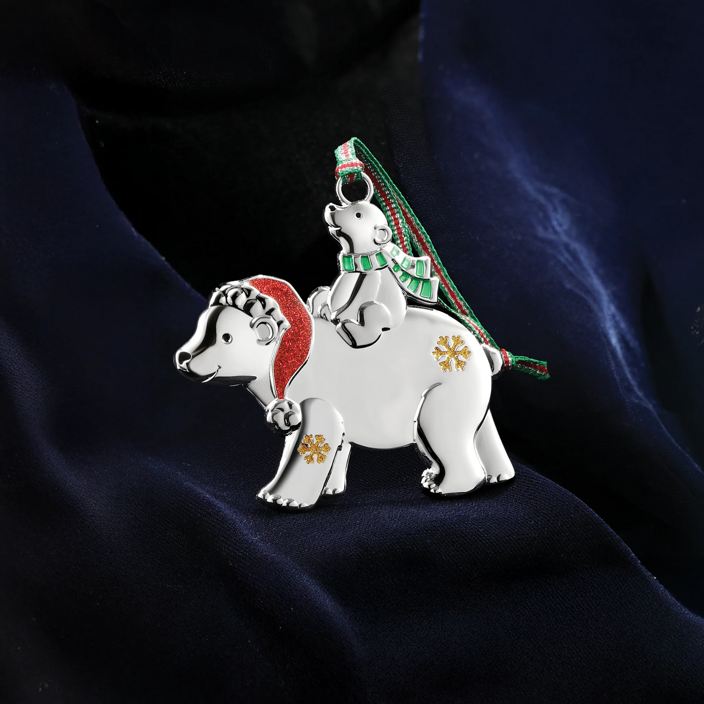 Engravable Polar Bear with Cub Christmas Tree Decoration by Newbridge