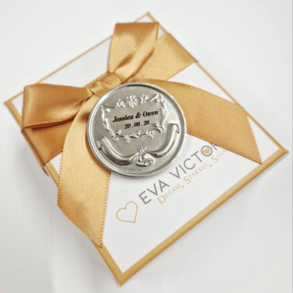 Silver Plated 36mm Personalised Wedding Coin