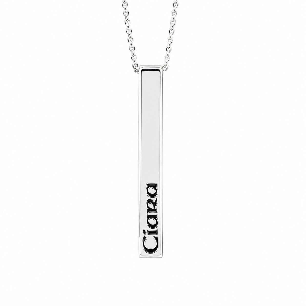 Sterling Silver Personalised Bar Name Necklace