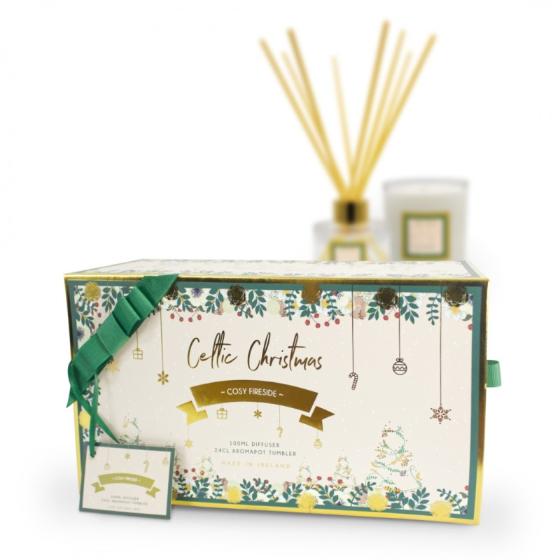 Celtic Candles Cosy Fireside Gift Set Tumbler & Reed Diffuser