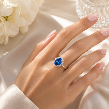 Sterling Silver Blue Royale Cluster Ring