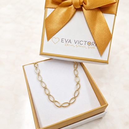 Eva Victoria Modern Oval Chain Links Bracelet