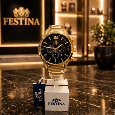 Festina F20633 Gold Chronograph Watch for Men