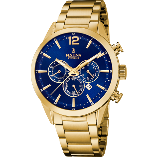 Festina F20633 Gold Chronograph Watch for Men