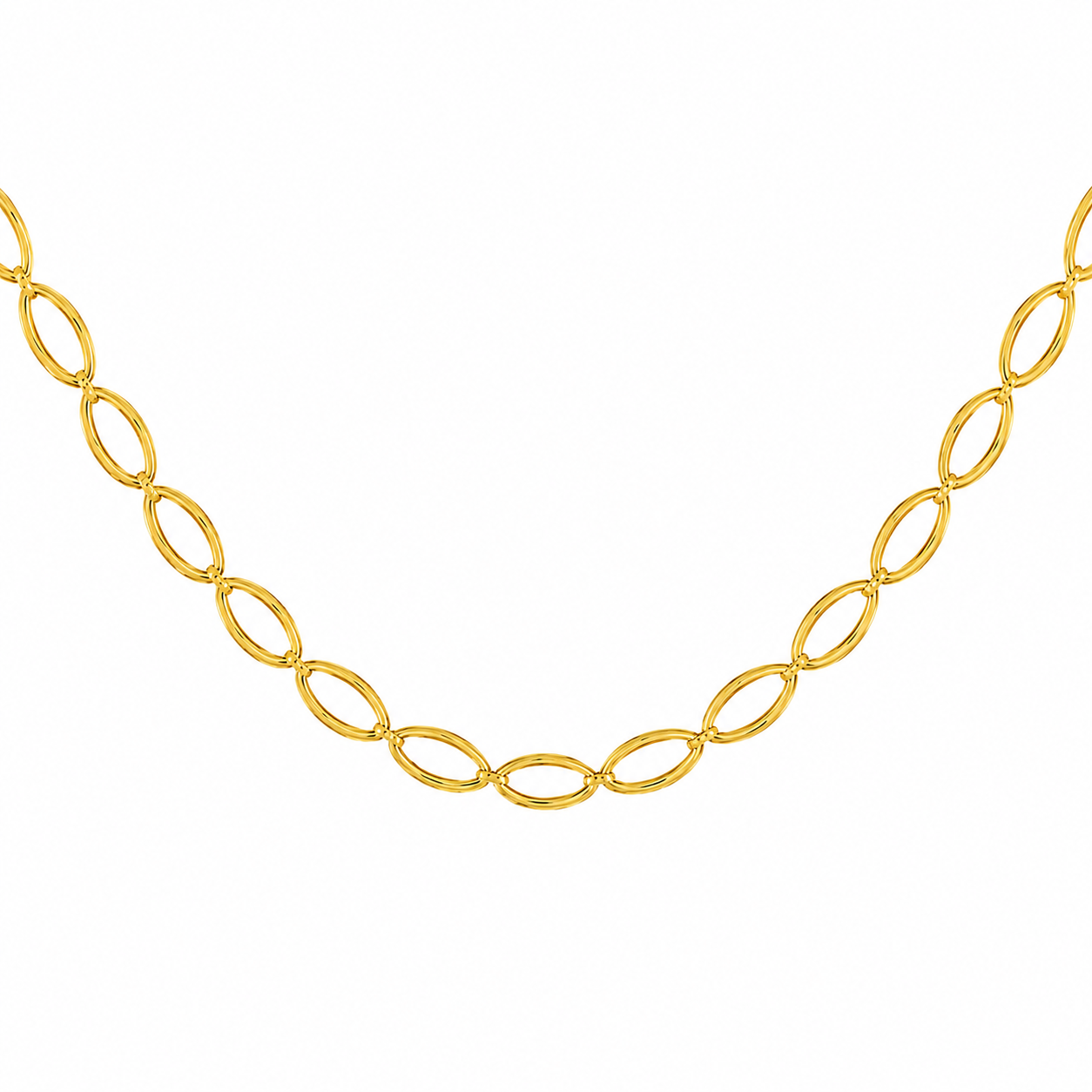 Eva Victoria Modern Oval Chain Necklace