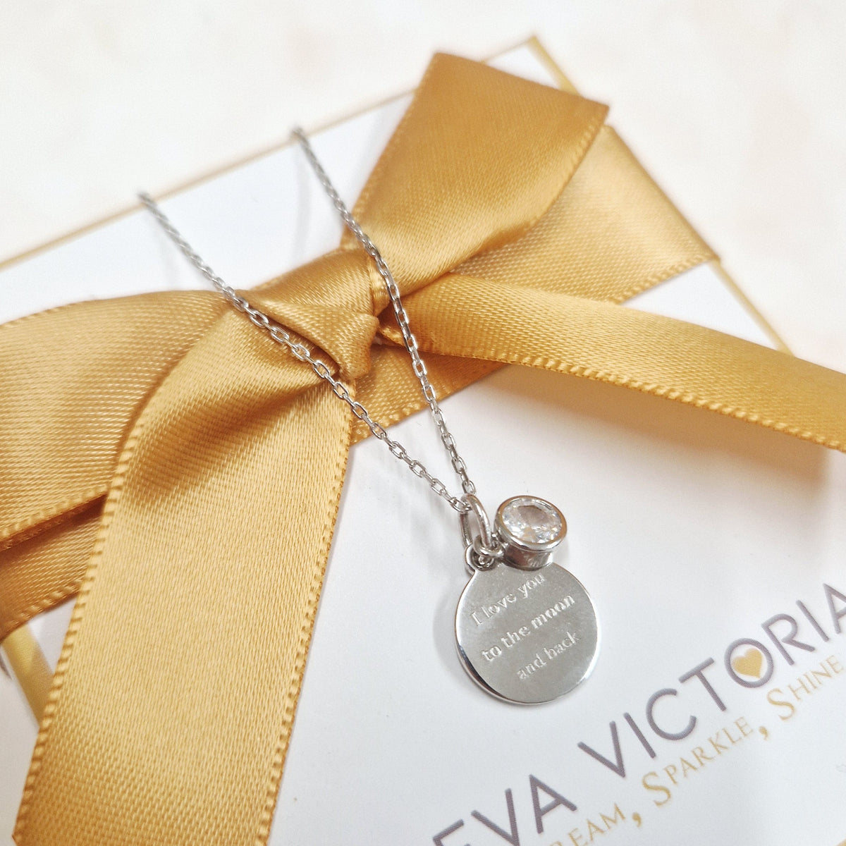 I Love You to the moon and back  Children Sterling Silver Disc Pendant ireland