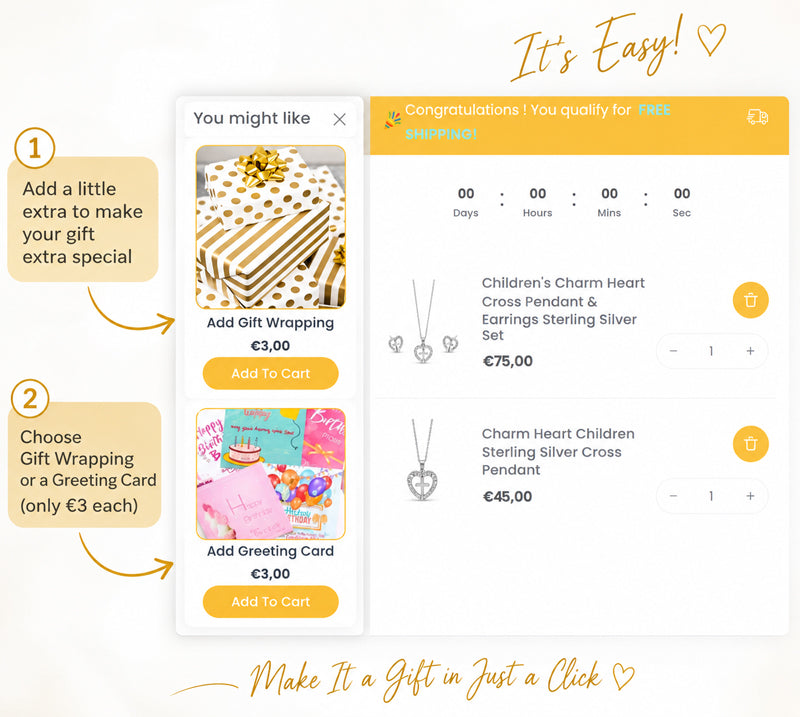 Eva Victoria greeting card and jewellery gift