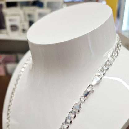 Connell's Sterling Silver Solid Curb 6mm Chain