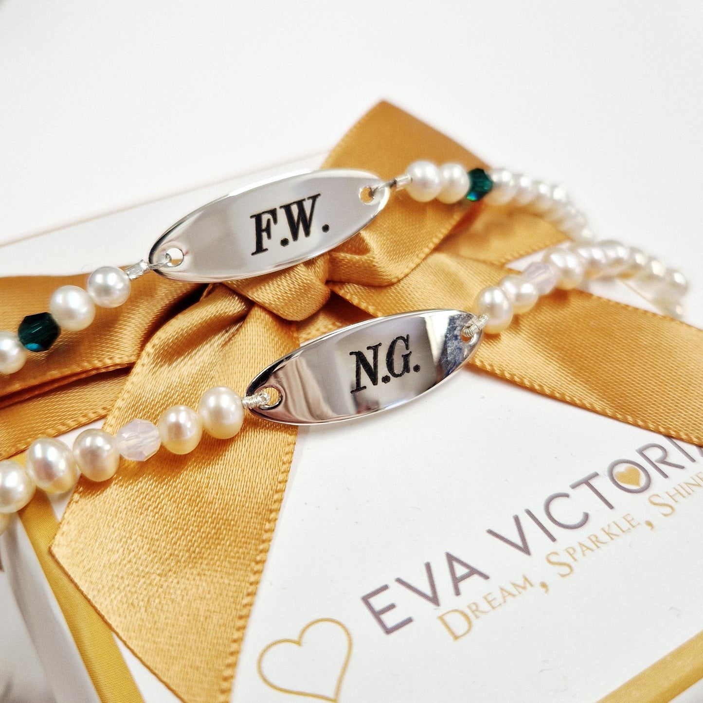 personalized birthstone bracelets with ID plate for girls - eva victoria ireland