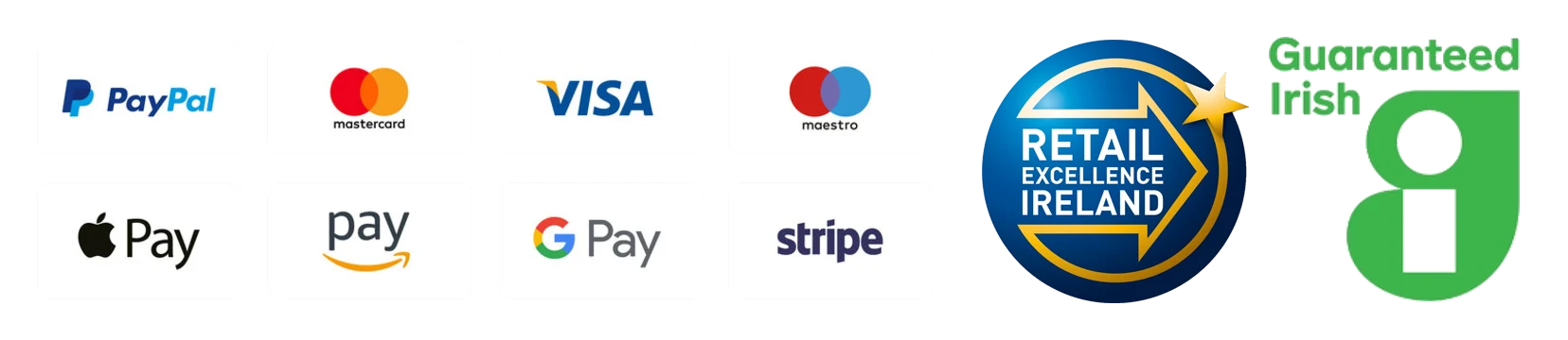 Payment options, Retail Excellence Ireland and Guaranteed Irish