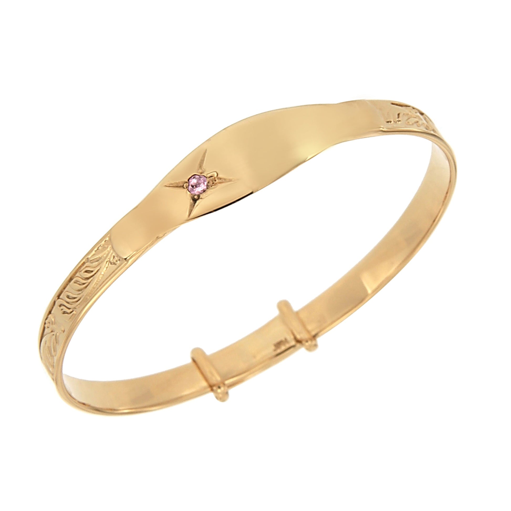 Eva Victoria Gold Plated Christening Baby Bangle with Engraving