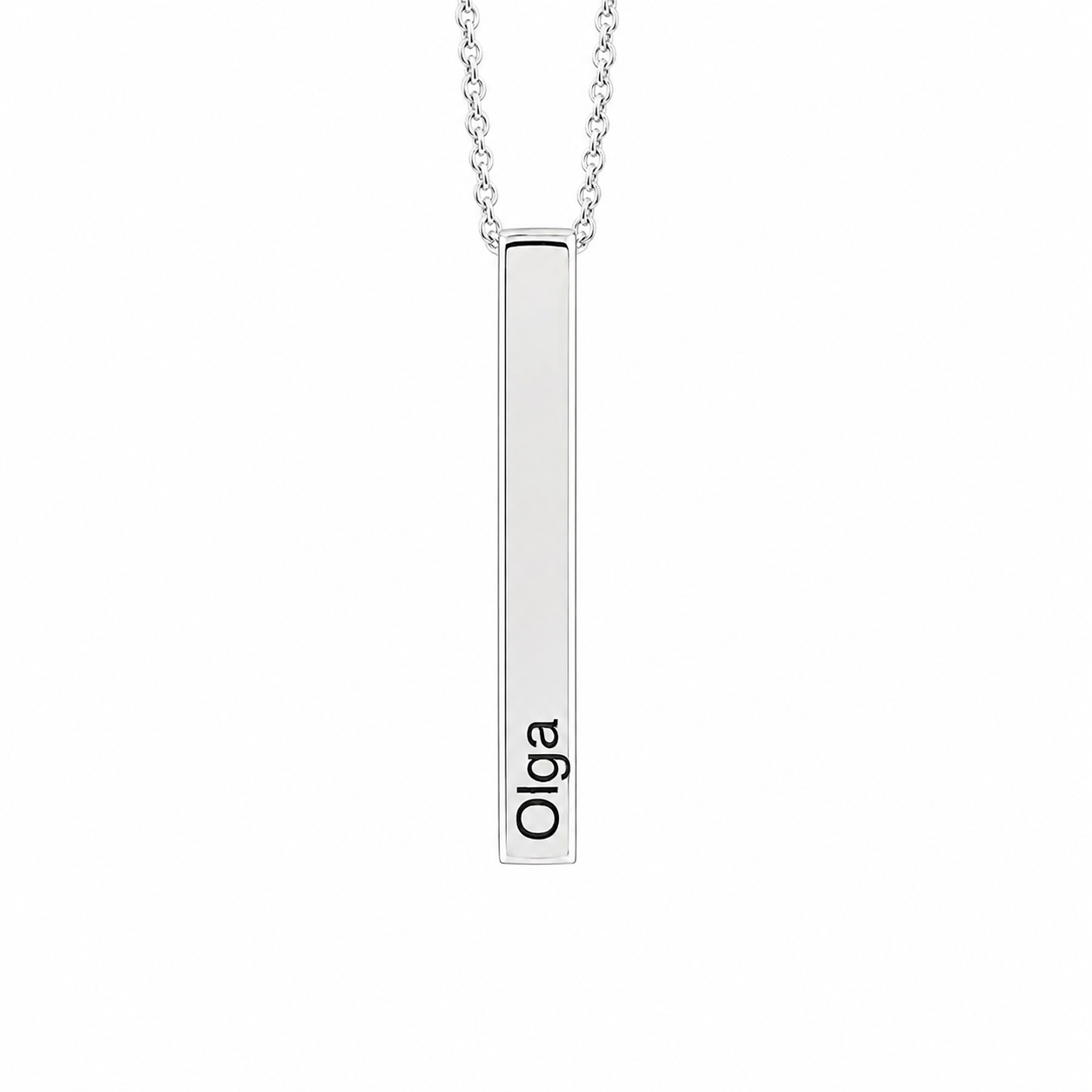 Sterling Silver Personalised Bar Name Necklace