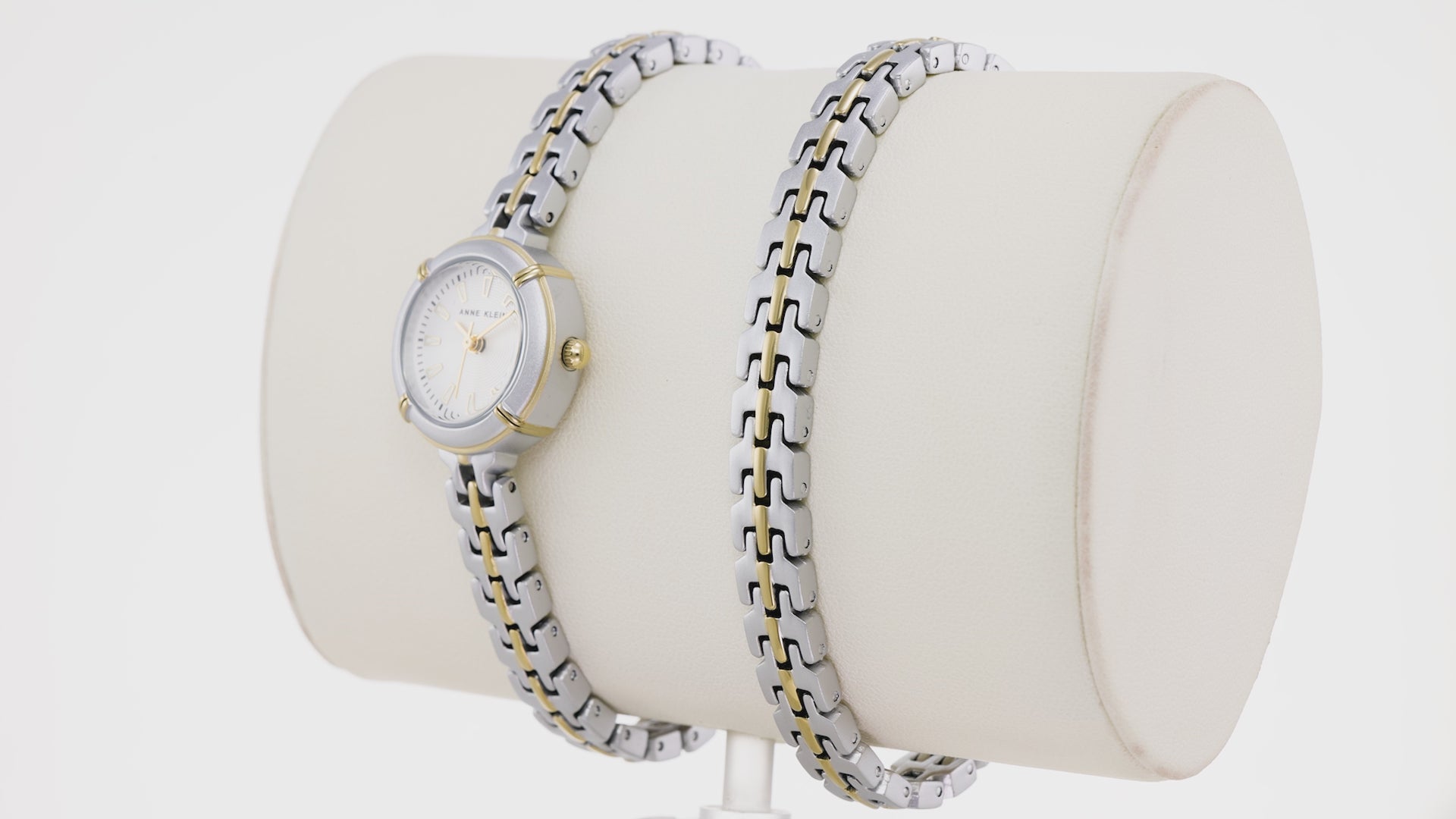 Anne Klein Modern Easy To Read Dial Gold & Silver Bracelet & Watch Gift Set