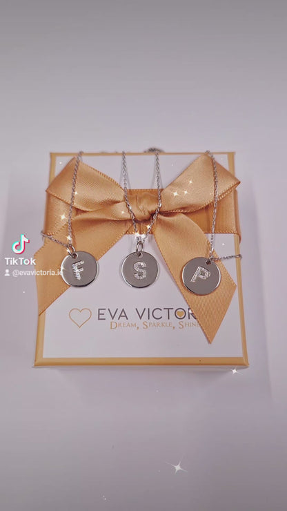 Eva Victoria sterling silver initial necklace in ireland