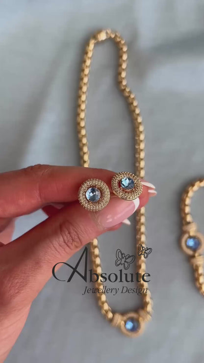 Absolute Jewellery Crystal Halo Stud Earrings