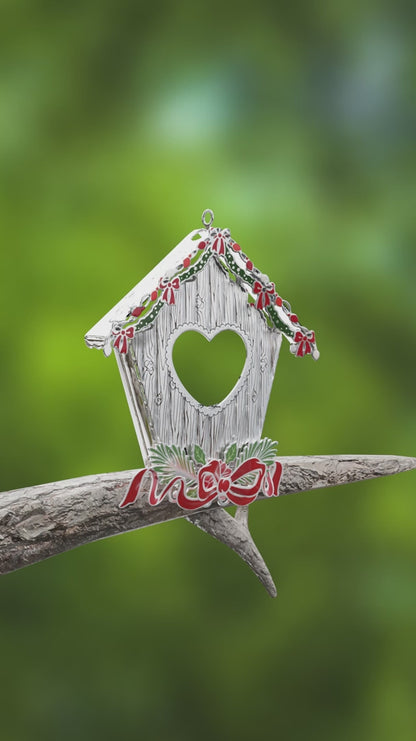 Robins in Bird House Christmas Tree Decoration