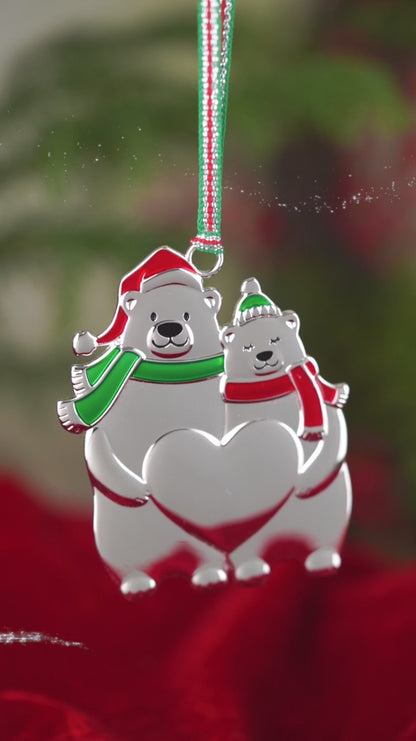 Polar Bear Couple with Heart Christmas Tree Decoration by Newbridge