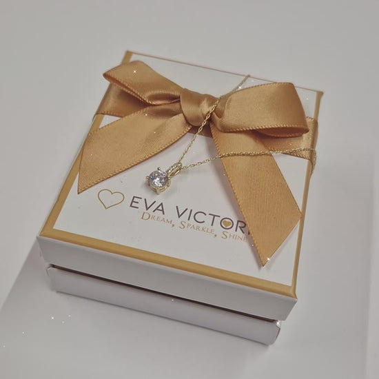 9ct gold dainty cubic zirconia pendant for women in ireland eva victoria