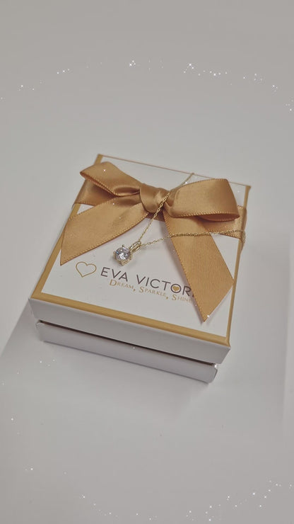 9ct gold dainty cubic zirconia pendant for women in ireland eva victoria