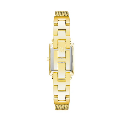 Anne Klein Rectangular Case Mesh Gold Bracelet Watch