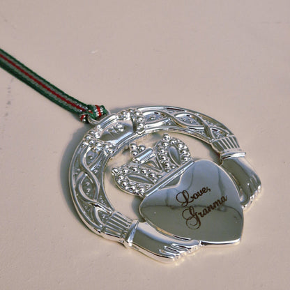 Engravable Claddagh Christmas Tree Decoration