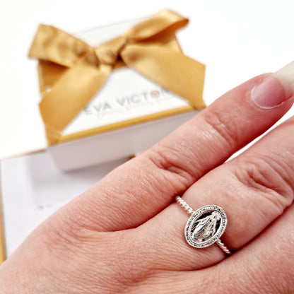 Sterling Silver Miraculous Medal Ring