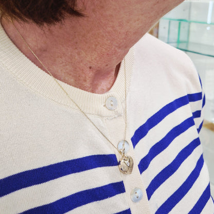 9ct Yellow Gold Heart Photo Locket with Cubic Zirconia