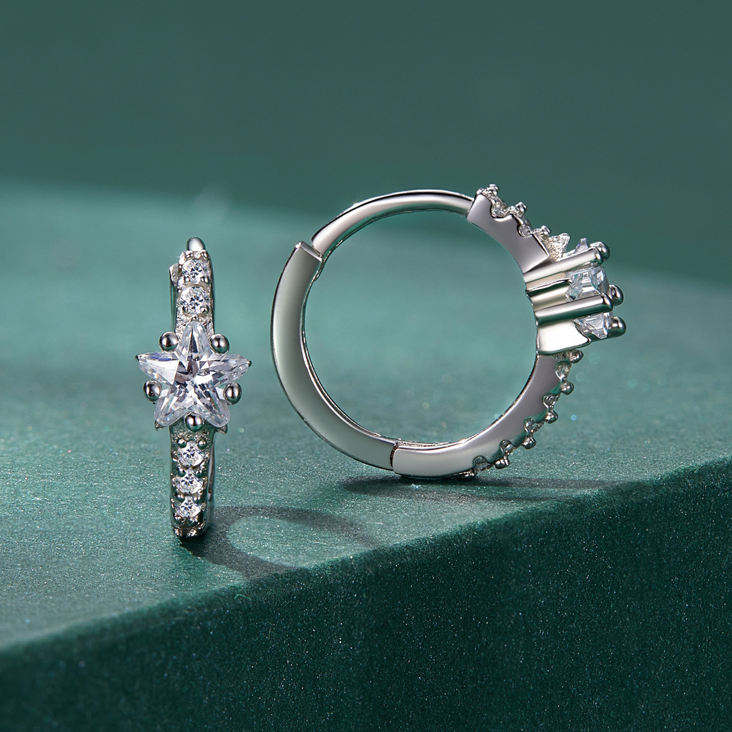 Children’s sterling silver star hoops, safe and comfortable everyday earrings